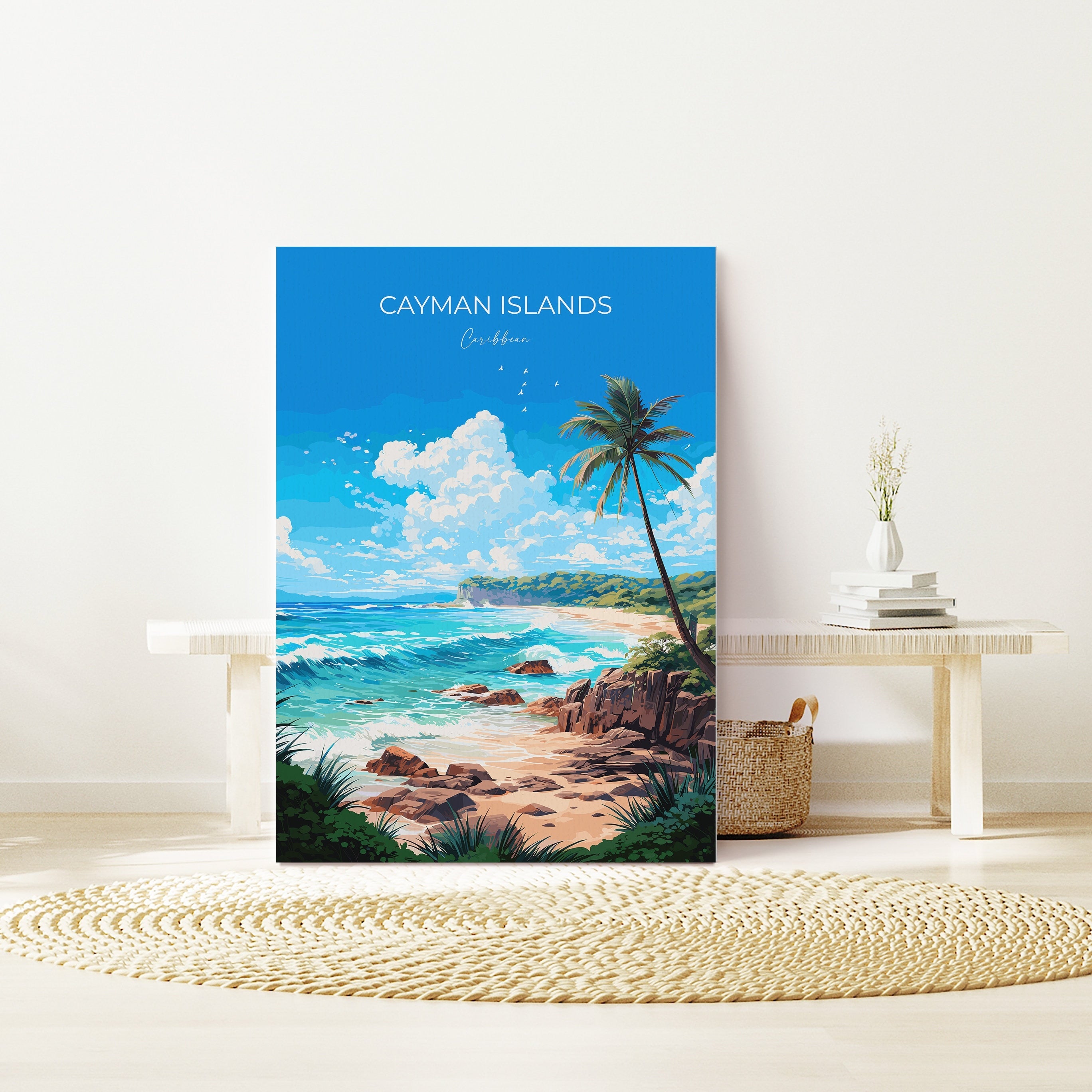 Cayman Islands Travel Poster, Travel Print of Cayman Islands, Caribbean, Cayman Islands Art Lovers Gift, Wall Art Print NQ Media Designs