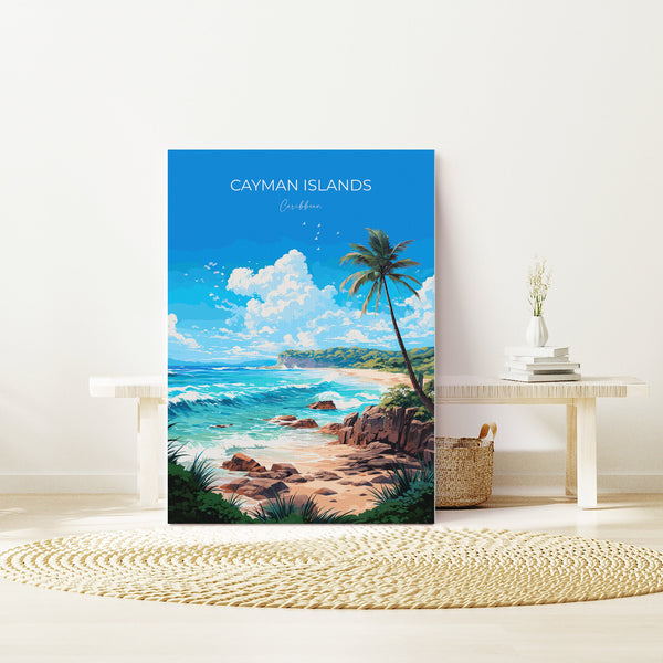 Cayman Islands Travel Poster, Travel Print of Cayman Islands, Caribbean, Cayman Islands Art Lovers Gift, Wall Art Print