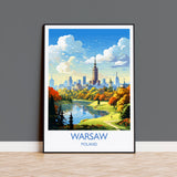 Warsaw Travel Poster, Travel Print of Warsaw, Poland Poster, Warsaw Art Gift, Poland Art Lovers Travel Gift NQ Media Designs