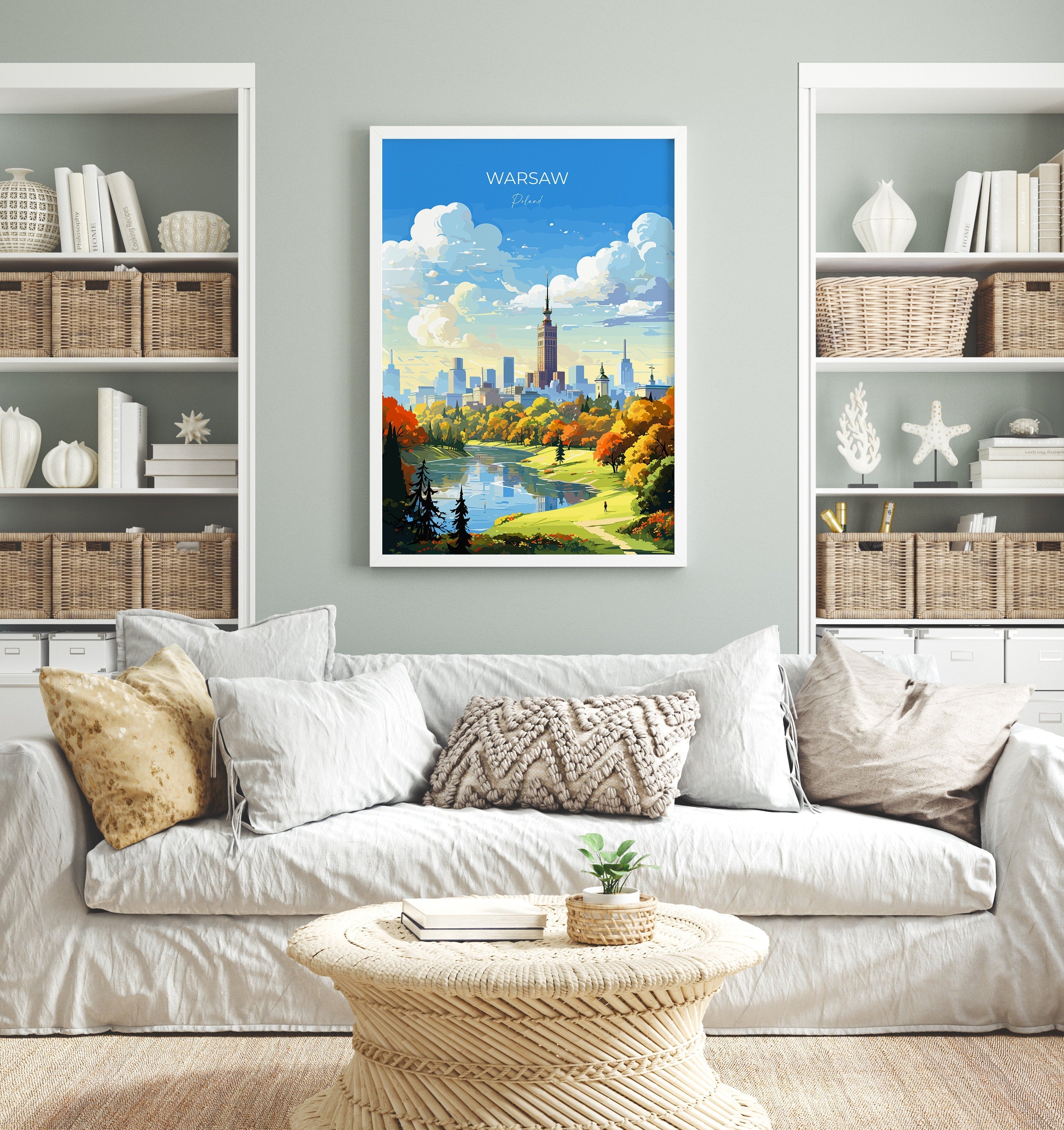 Warsaw Travel Poster, Travel Print of Warsaw, Poland Poster, Warsaw Art Gift, Poland Art Lovers Travel Gift NQ Media Designs