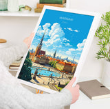 Warsaw Travel Print, Travel Poster of Warsaw, Poland Poster, Warsaw Art Gift, Poland Art Lovers Travel Gift NQ Media Designs