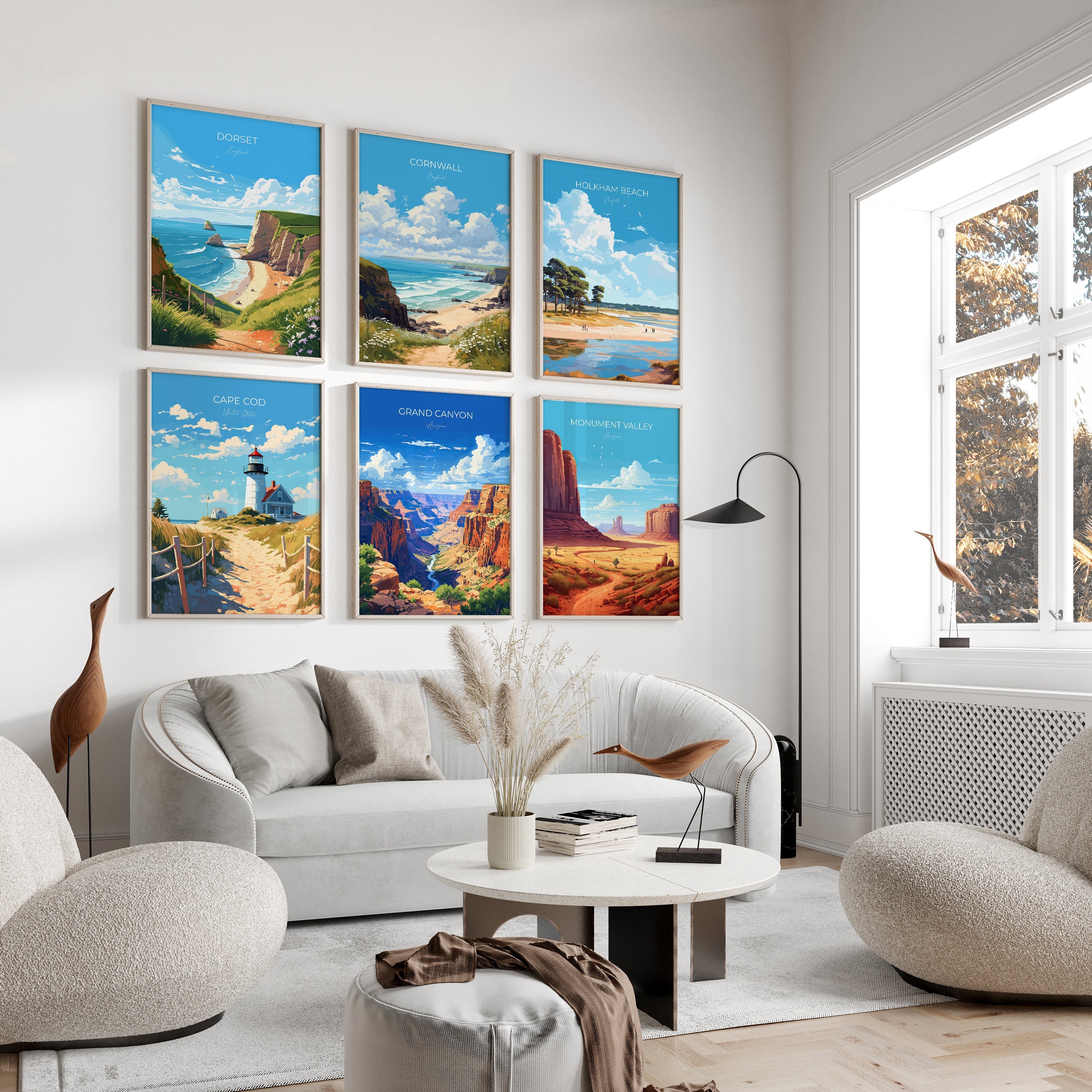Travel Wall Art Print Gift Set, 6 Travel Posters,City Prints, Adventure Travel Wall Art, Barcelona, London, New York and many more! NQ Media Designs