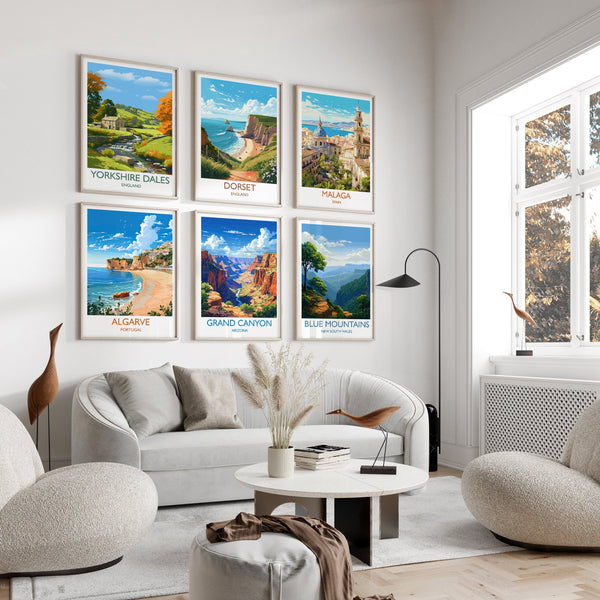 Travel Print Gift Set, 6 Travel Wall Art Prints | City Prints | Adventure Travel Wall Art Gifts | Barcelona, London, New York and many more!