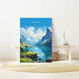 Fjords Travel Print, Travel Poster of Fjords, Norway Poster, Fjords Art Gift, Norway Art Lovers Travel Gift NQ Media Designs