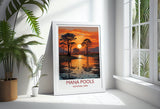 Mana Pools Travel Print Wall Art, Travel Poster of Mana Pools, Zimbabwe Gift, Mana Pools National Park Sunset Africa Art Gift NQ Media Designs