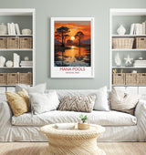 Mana Pools Travel Print Wall Art, Travel Poster of Mana Pools, Zimbabwe Gift, Mana Pools National Park Sunset Africa Art Gift NQ Media Designs