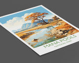 Mana Pools Travel Poster Wall Art, Travel Print of Mana Pools, Zimbabwe Gift, Mana Pools National Park Africa Art Gift NQ Media Designs