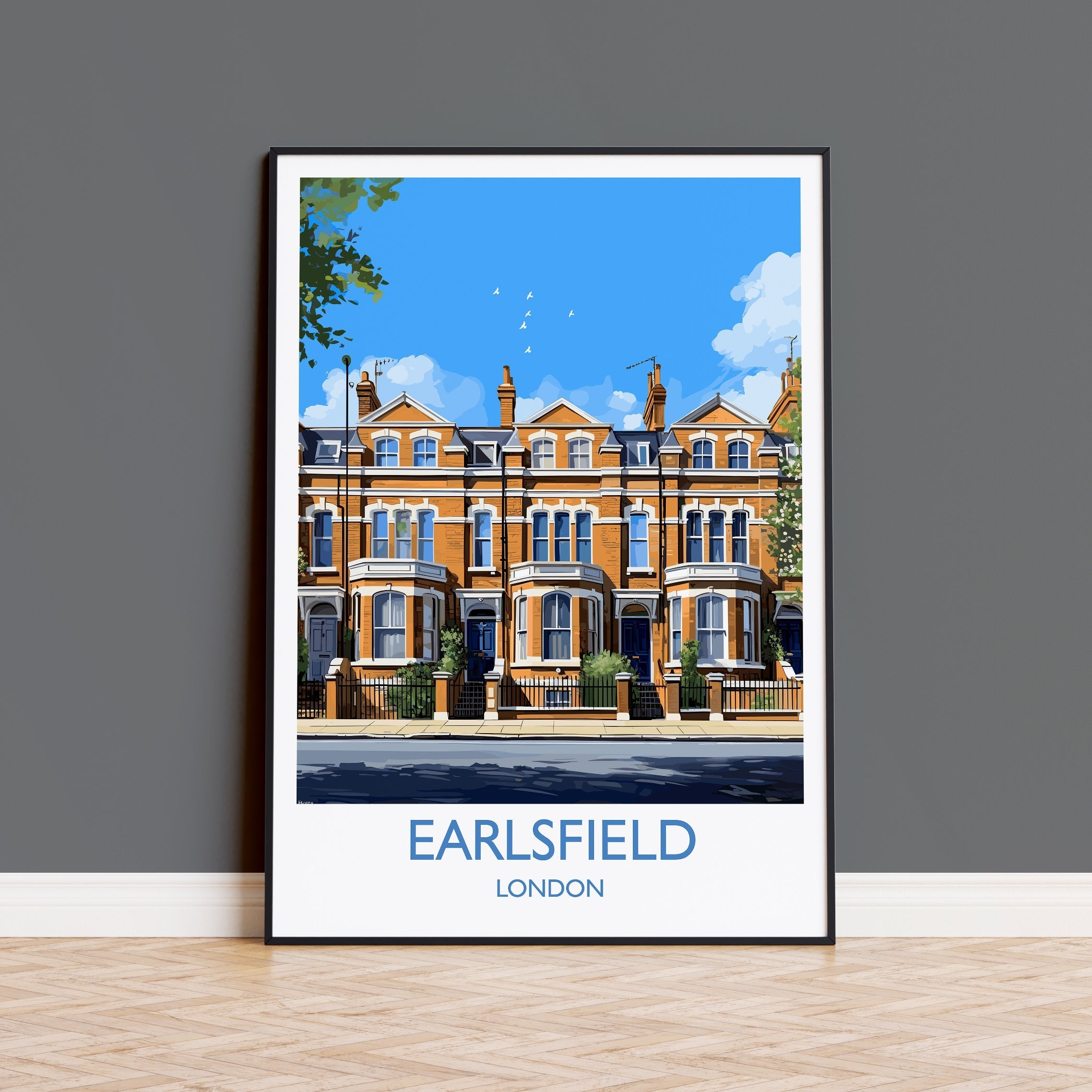 Earlsfield Travel Poster, Travel Print of Earlsfield, London Poster, Earlsfield Art Gift, London Art Lovers UK Travel Gift NQ Media Designs