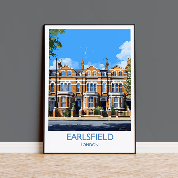 Earlsfield Travel Poster, Travel Print of Earlsfield, London Poster, Earlsfield Art Gift, London Art Lovers UK Travel Gift
