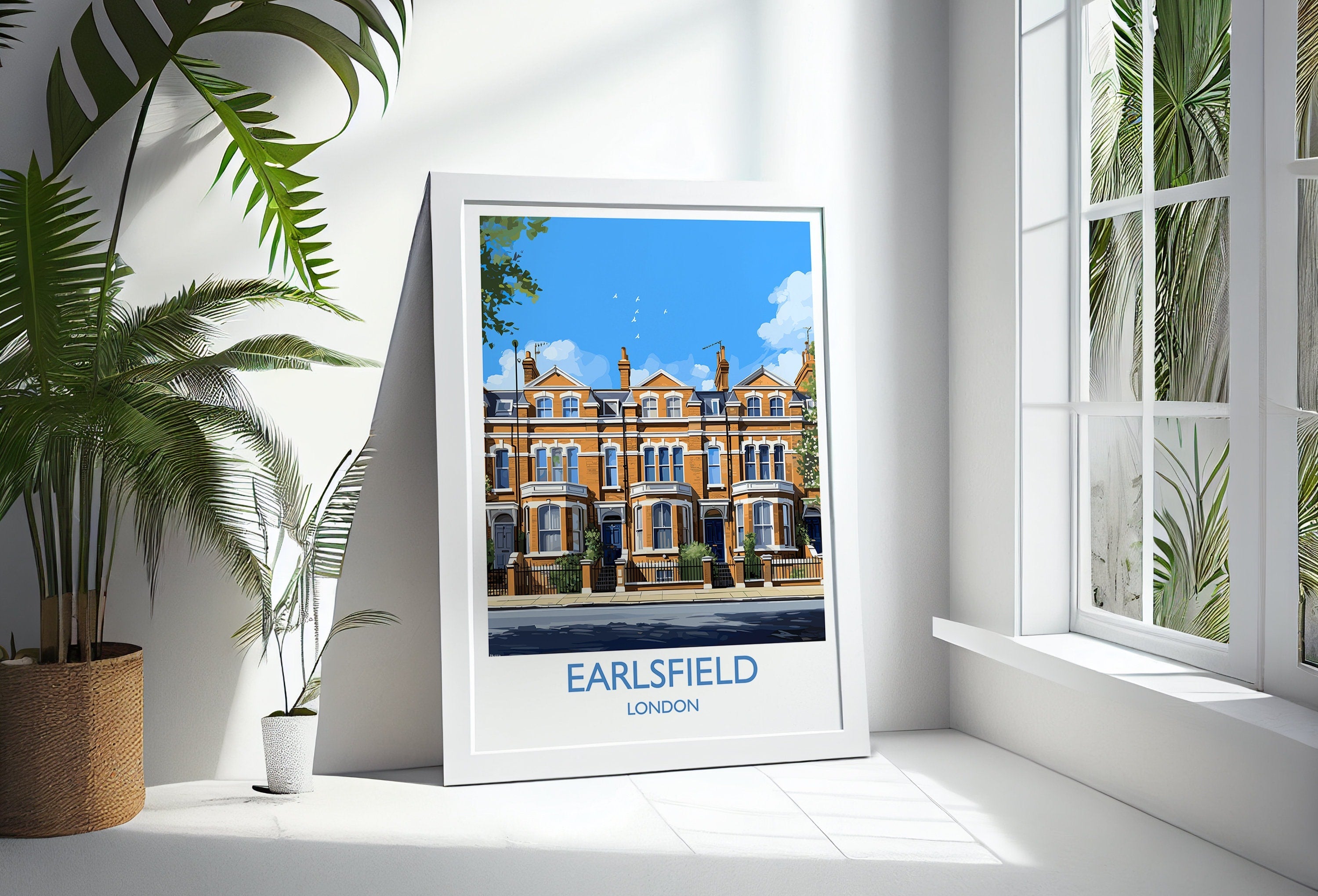 Earlsfield Travel Poster, Travel Print of Earlsfield, London Poster, Earlsfield Art Gift, London Art Lovers UK Travel Gift NQ Media Designs