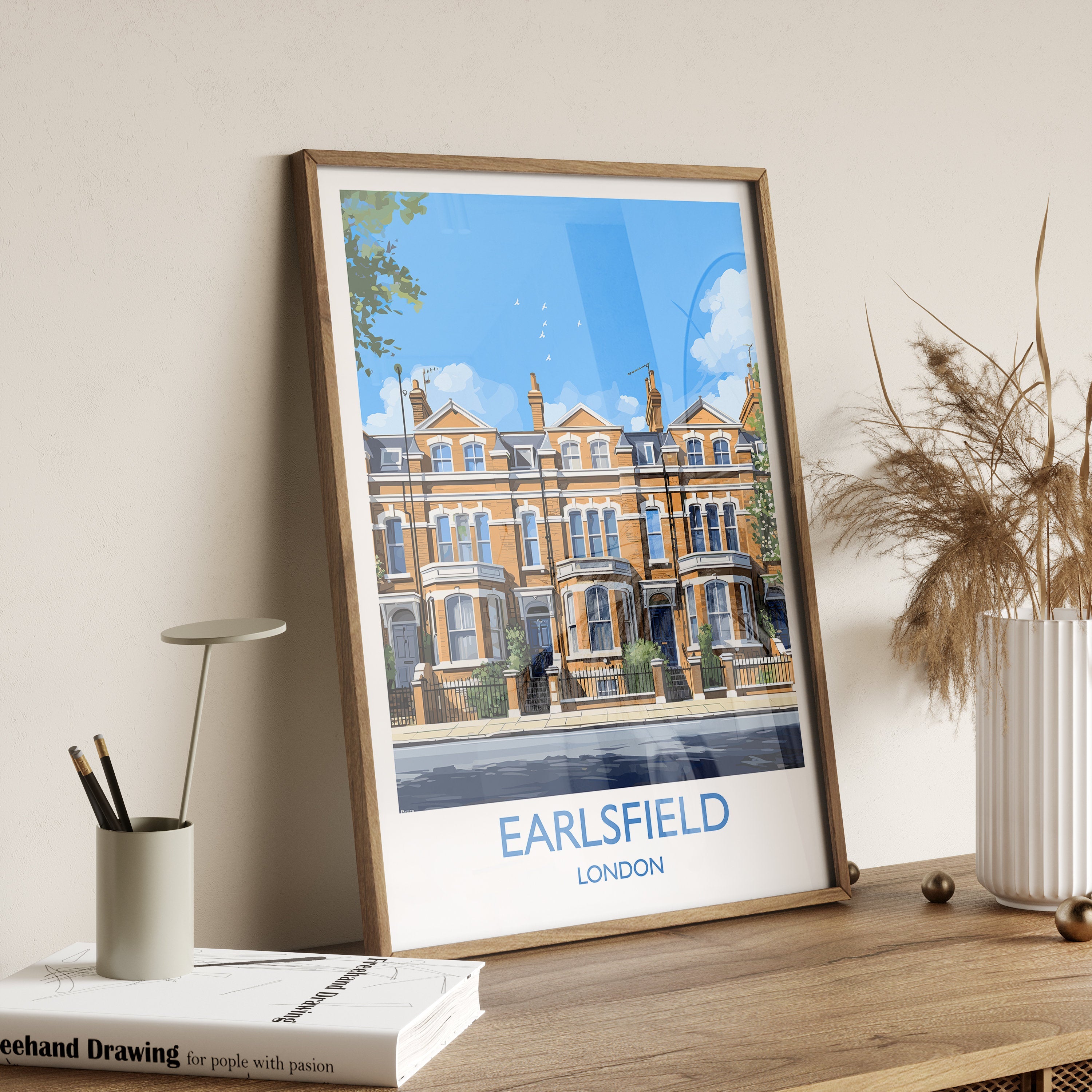Earlsfield Travel Poster, Travel Print of Earlsfield, London Poster, Earlsfield Art Gift, London Art Lovers UK Travel Gift NQ Media Designs