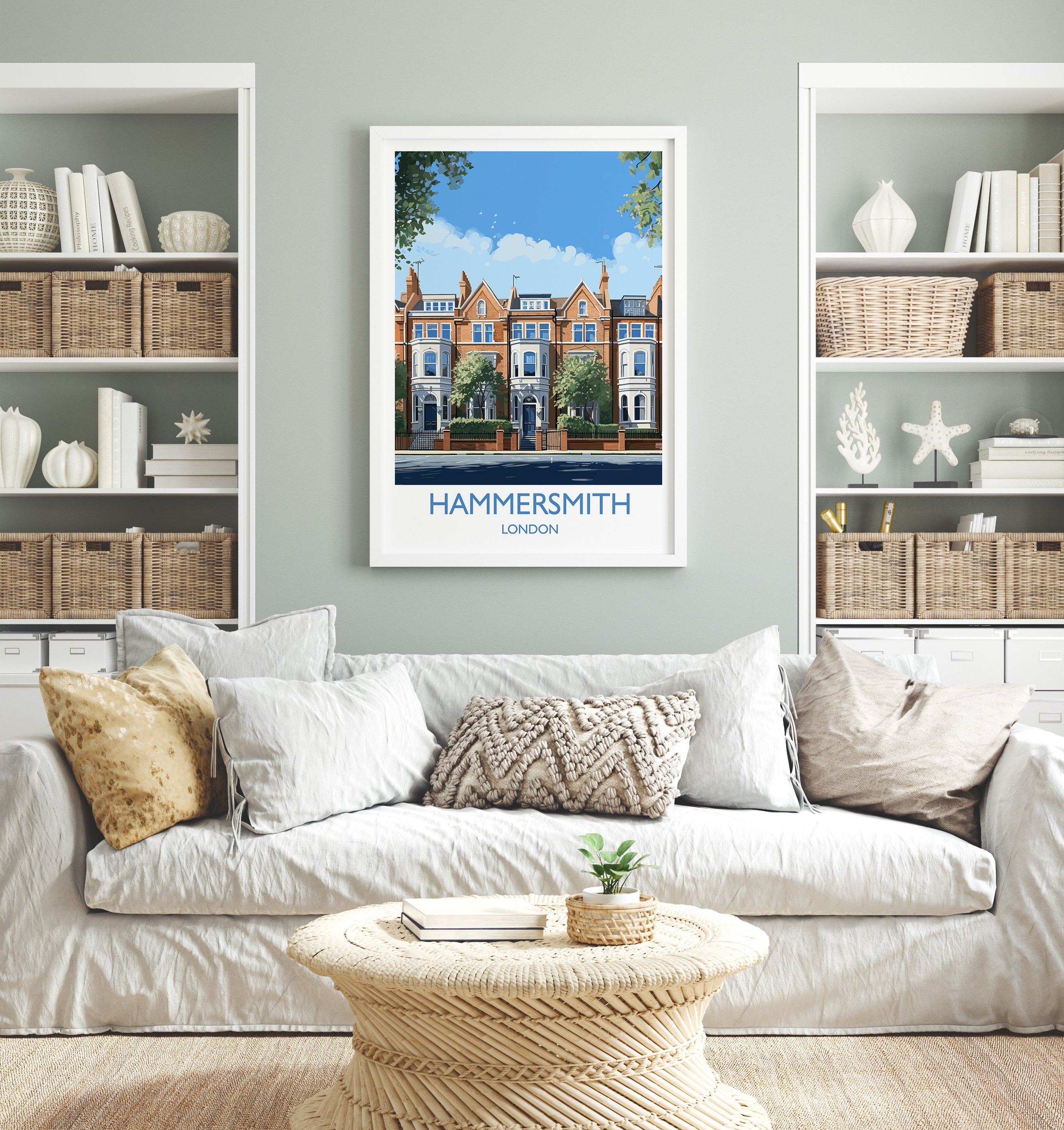 Hammersmith Travel Poster, Travel Print of Hammersmith, London Poster, Hammersmith Art Gift, London Art Lovers UK Travel Gift NQ Media Designs
