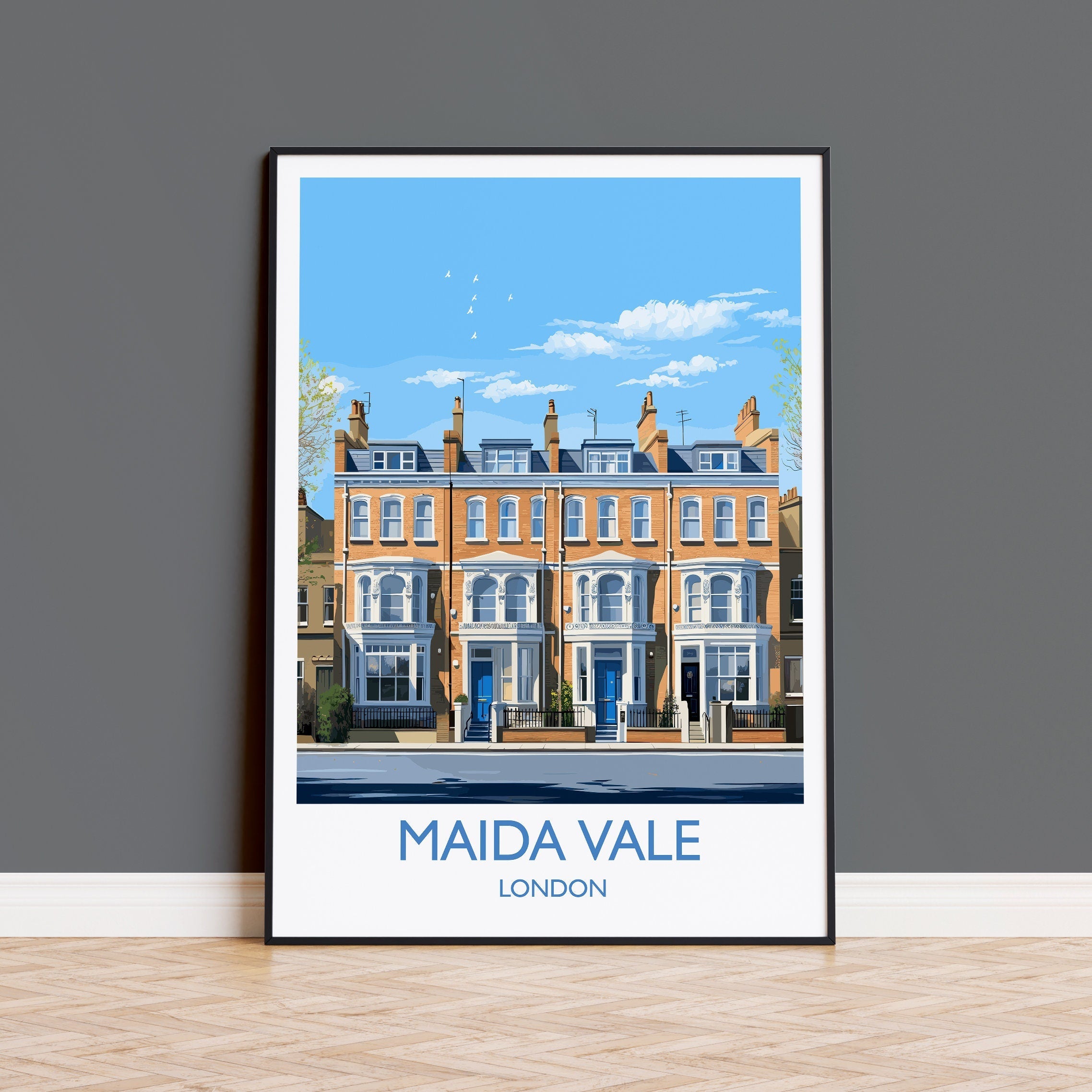 Maida Vale Travel Poster, Travel Print of Maida Vale, London Poster, Maida Vale Art Gift, London Art Lovers UK Travel Gift NQ Media Designs