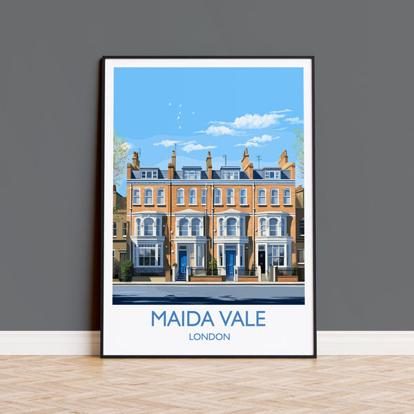 Maida Vale Travel Poster, Travel Print of Maida Vale, London Poster, Maida Vale Art Gift, London Art Lovers UK Travel Gift