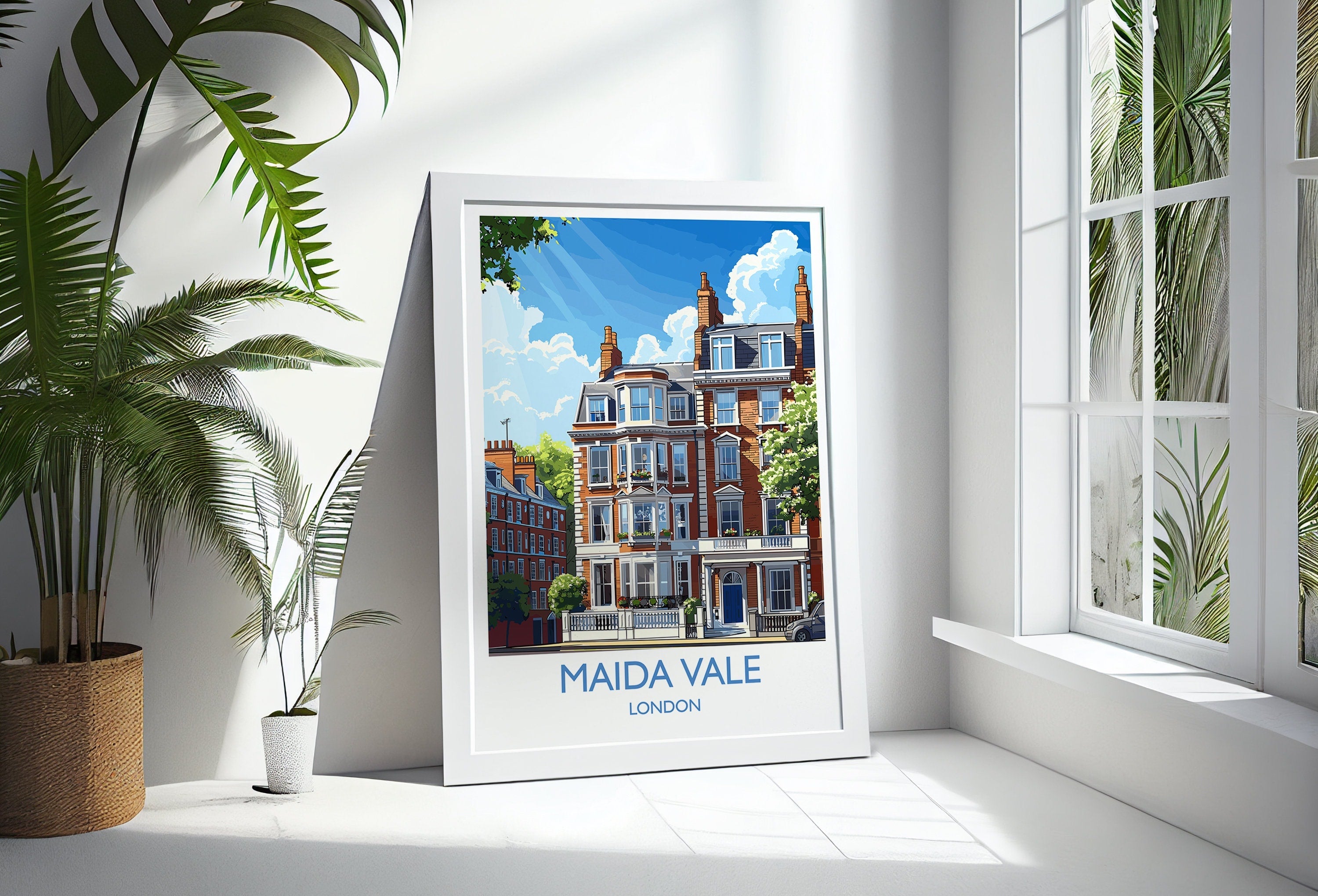 Maida Vale Travel Print, Travel Poster of Maida Vale, London Poster, Maida Vale Art Gift, London Art Lovers UK Travel Gift NQ Media Designs
