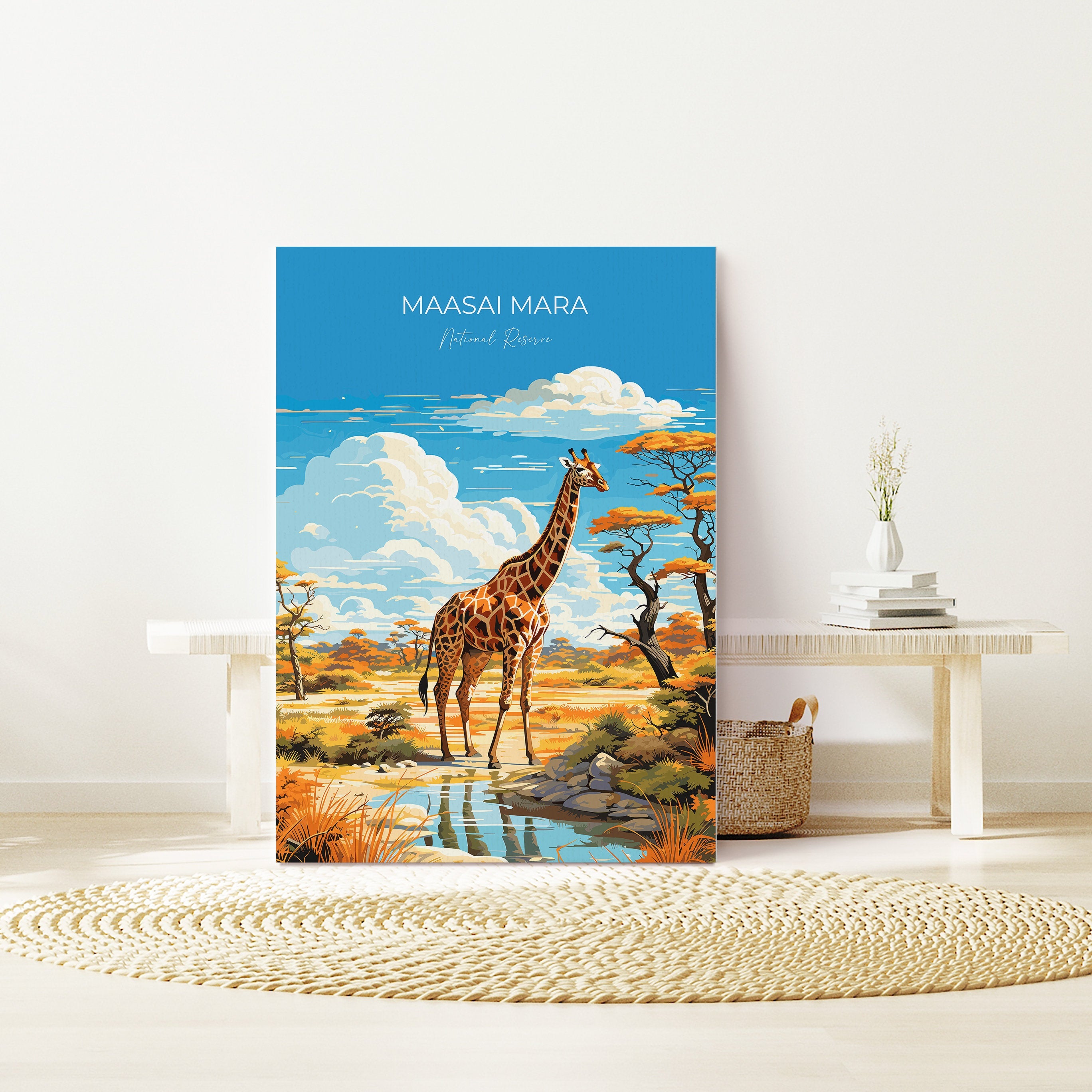 Maasai Mara Travel Poster Wall Art, Travel Print of Maasai Mara, Kenya Gift, Maasai MaraNational Reserve Africa Art Gift NQ Media Designs