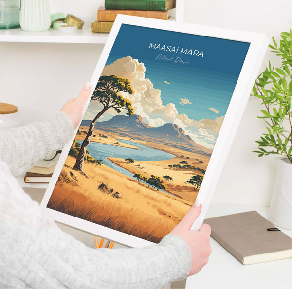 Maasai Mara Travel Print Wall Art, Travel Poster of Maasai Mara, Kenya Gift, Maasai MaraNational Reserve Africa Art Gift