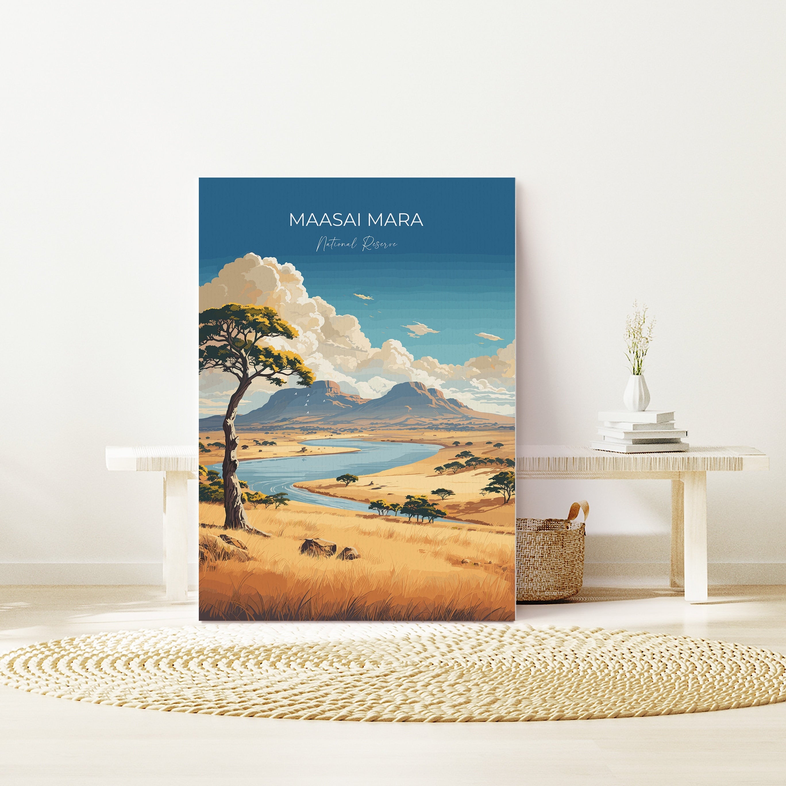 Maasai Mara Travel Print Wall Art, Travel Poster of Maasai Mara, Kenya Gift, Maasai MaraNational Reserve Africa Art Gift NQ Media Designs