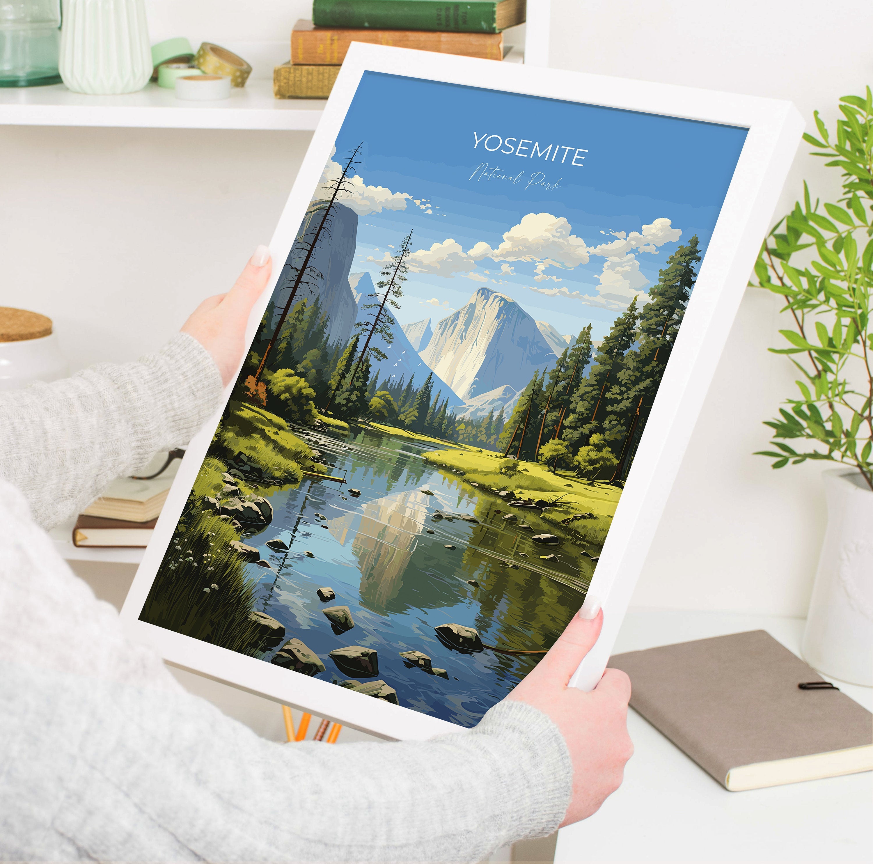 Yosemite Travel Poster Wall Art, Travel Print of Yosemite, National Park Art, Yosemite Gift, Colorado, USA, Travel Wall Art Gift NQ Media Designs
