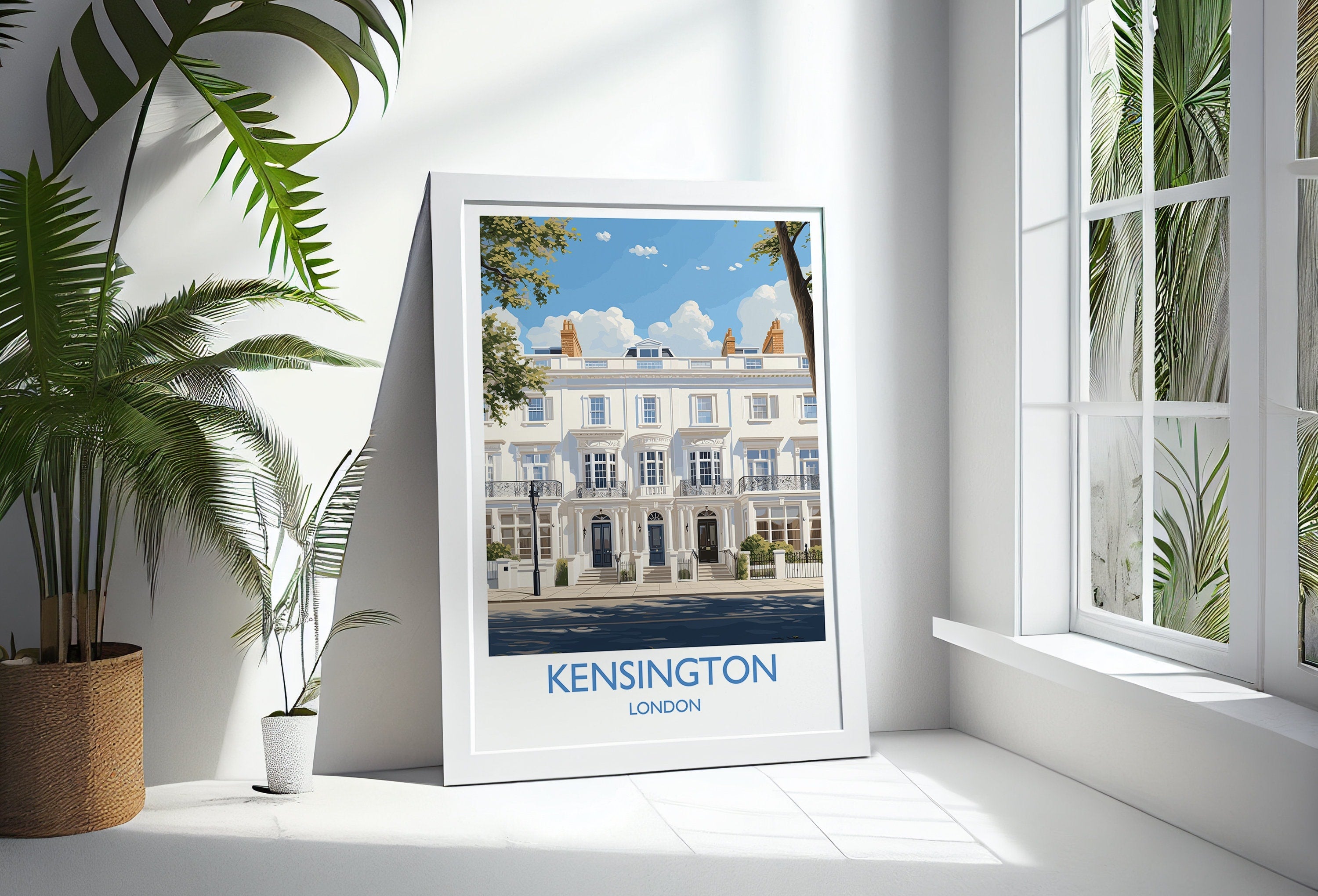Kensington Travel Print Wall Art, Travel Poster of Kensington, London Poster, Kensington Gift, Kensington Art Lovers Gift, UK Travel Gift NQ Media Designs