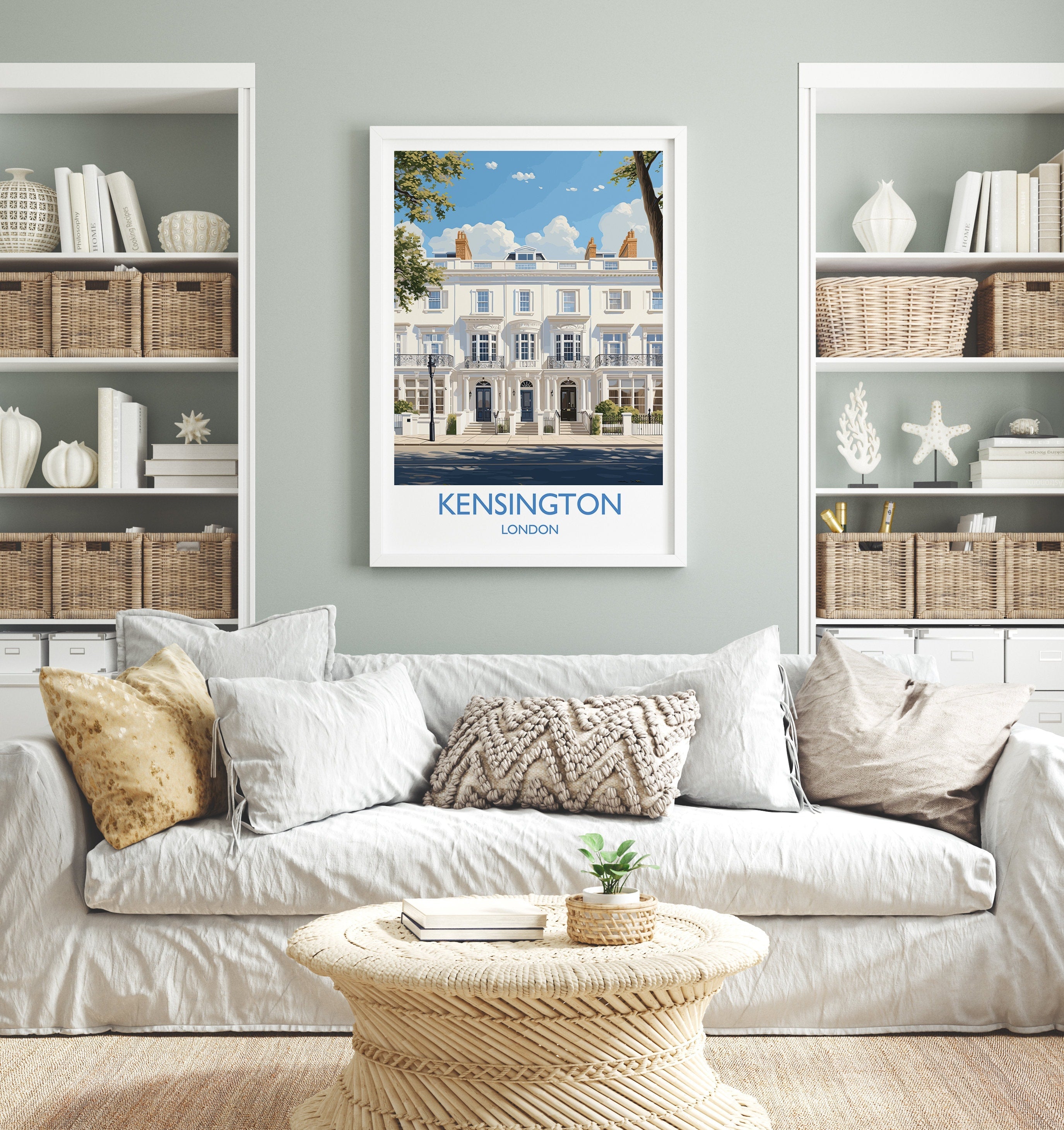 Kensington Travel Print Wall Art, Travel Poster of Kensington, London Poster, Kensington Gift, Kensington Art Lovers Gift, UK Travel Gift NQ Media Designs