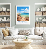 Gran Canaria Travel Print, Travel Poster of Gran Canaria, Canary Islands, Gran Canaria Art lovers Gift, Wall Art Print NQ Media Designs