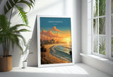 Santa Monica Travel Print, Travel Poster of Santa Monica, California, Santa Monica Art Lovers Gift, USA Gift, Wall Art Print NQ Media Designs