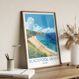 Blackpool Sands Travel Poster Wall Art, Travel Print of Blackpool Sands,England, Devon Art Lovers Gift, Travel Art Gift NQ Media Designs