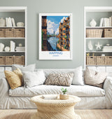 Wapping Travel Print, Travel Poster of Wapping,London Poster, Wapping Art Gift, London Art Lovers UK Travel Gift NQ Media Designs