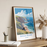 Baggy Point Travel Poster Wall Art, Travel Print of Baggy Point,England, Devon Art Lovers Gift, Travel Art Gift NQ Media Designs