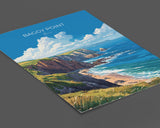 Baggy Point Travel Poster Wall Art, Travel Print of Baggy Point,England, Devon Art Lovers Gift, Travel Art Gift NQ Media Designs