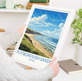 Putsborough Sands Travel Print Wall Art, Travel Print of Putsborough Sands,England, Devon Art Lovers Gift, Travel Art Gift NQ Media Designs
