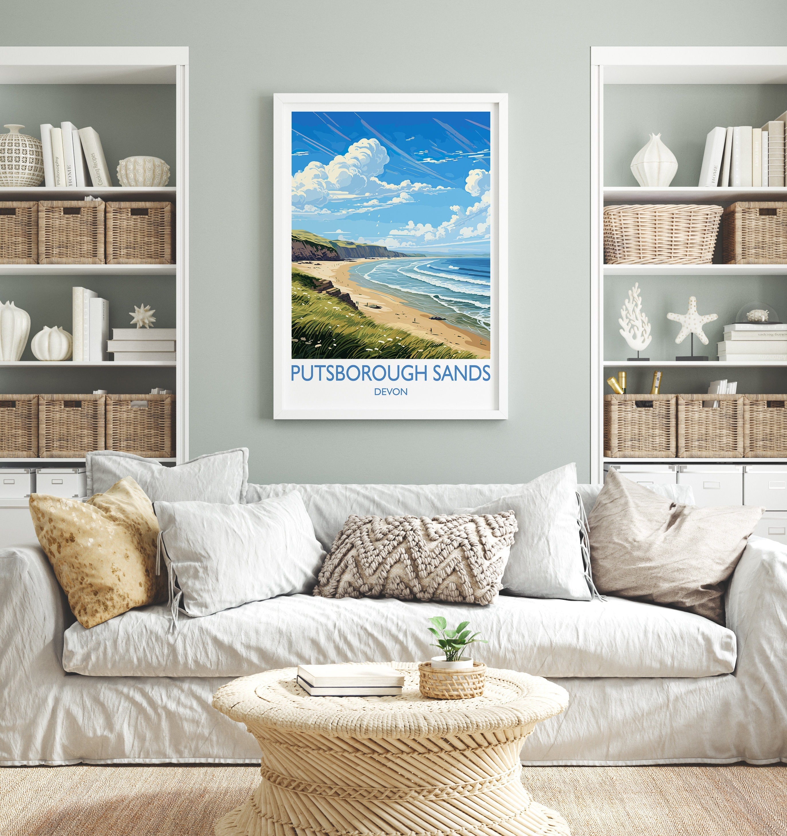 Putsborough Sands Travel Print Wall Art, Travel Print of Putsborough Sands,England, Devon Art Lovers Gift, Travel Art Gift NQ Media Designs