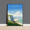 Beachy Head Travel Print Wall Art, Beachy Head Travel Poster, East Sussex, English Coastal Art lovers Gift, White Cliffs Gift NQ Media Designs