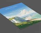 Beachy Head Travel Print Wall Art, Beachy Head Travel Poster, East Sussex, English Coastal Art lovers Gift, White Cliffs Gift NQ Media Designs