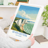 Seven Sisters Travel Poster Wall Art, Seven Sisters Travel Print, East Sussex, English Coastal Art, Seven Sisters Gift, Art Lovers Gift