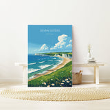 Seven Sisters Travel Print Wall Art, Seven Sisters Travel Poster, East Sussex, English Coastal Art, Seven Sisters Gift, Art Lovers Gift NQ Media Designs