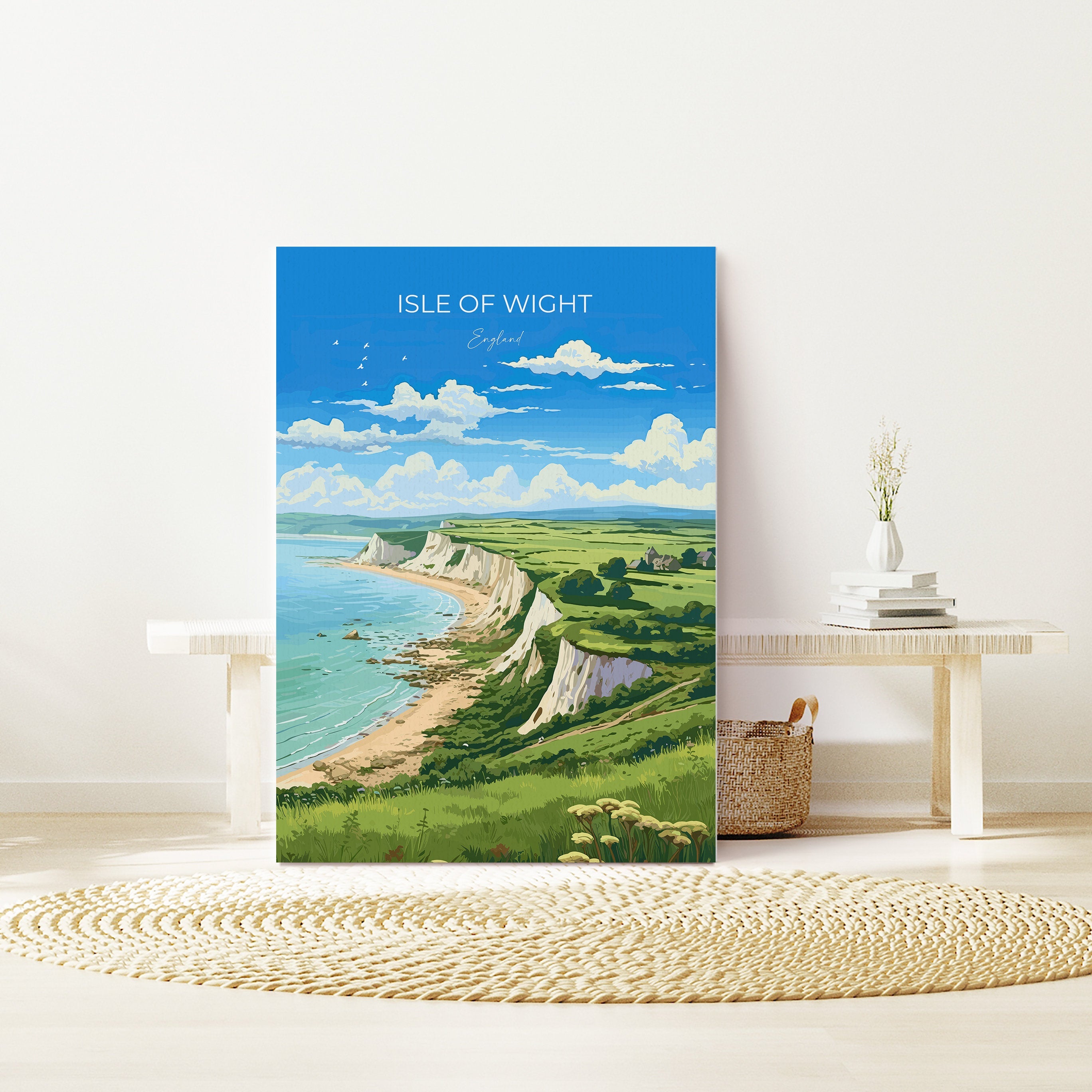 Isle of Wight Travel Poster Wall Art, Isle of Wight Travel Print, English Coastal Art, Isle of Wight Gift, Art Lovers Gift NQ Media Designs