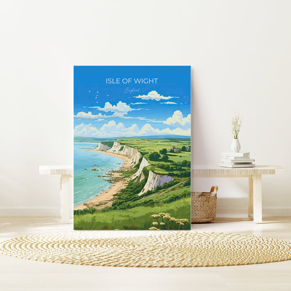 Isle of Wight Travel Poster Wall Art, Isle of Wight Travel Print, English Coastal Art, Isle of Wight Gift, Art Lovers Gift