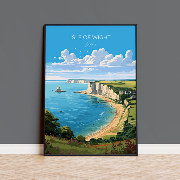 Isle of Wight Travel Print Wall Art, Isle of Wight Travel Poster, English Coastal Art, Isle of Wight Gift, Art Lovers Gift