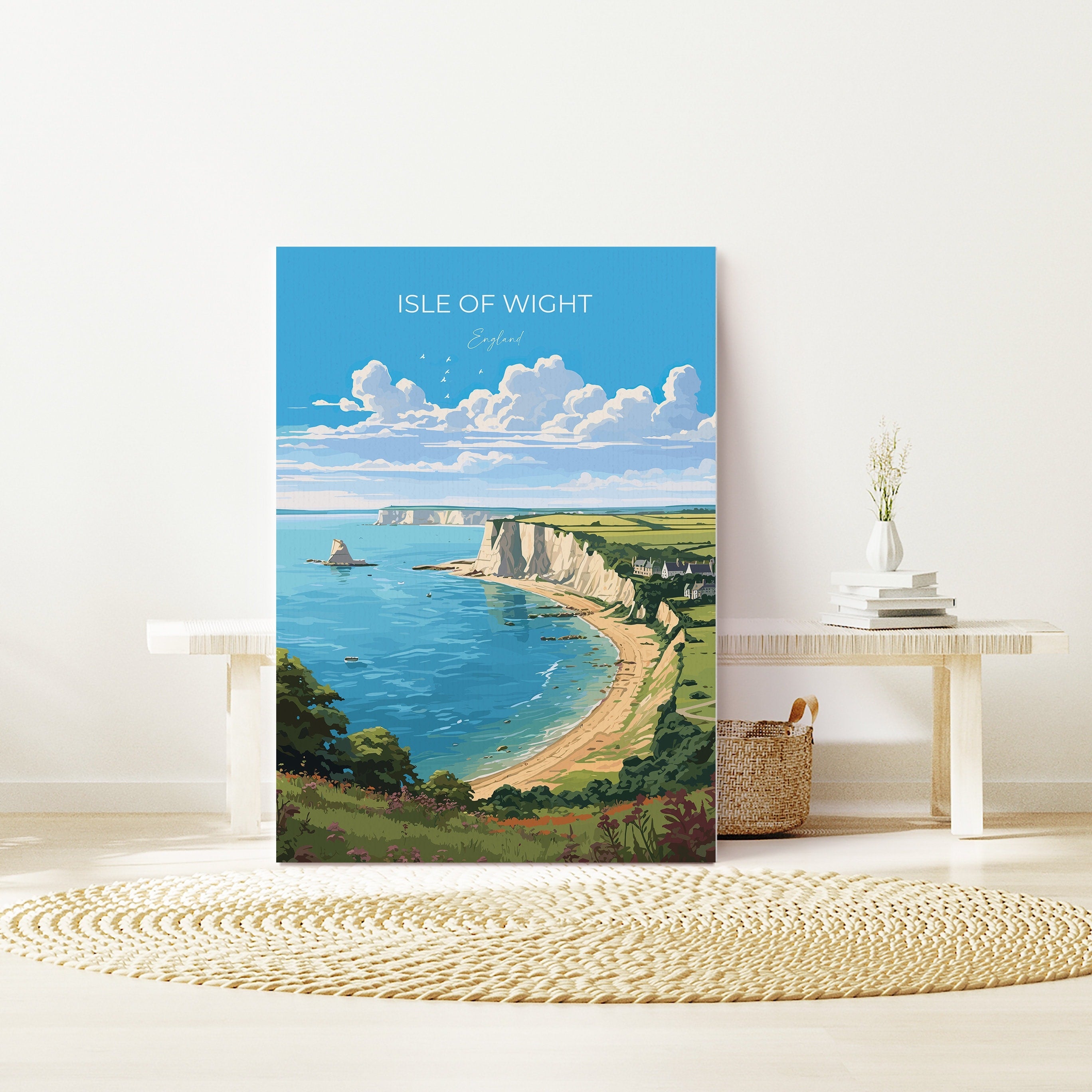 Isle of Wight Travel Print Wall Art, Isle of Wight Travel Poster, English Coastal Art, Isle of Wight Gift, Art Lovers Gift NQ Media Designs
