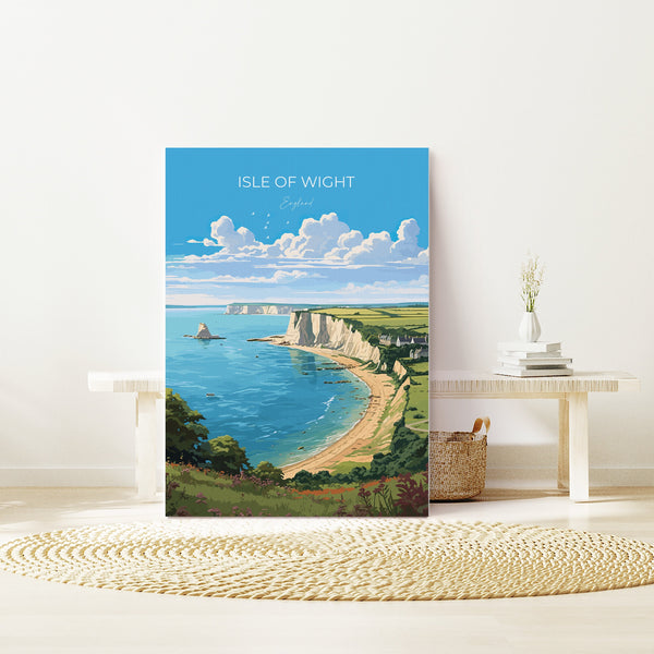 Isle of Wight Travel Print Wall Art, Isle of Wight Travel Poster, English Coastal Art, Isle of Wight Gift, Art Lovers Gift
