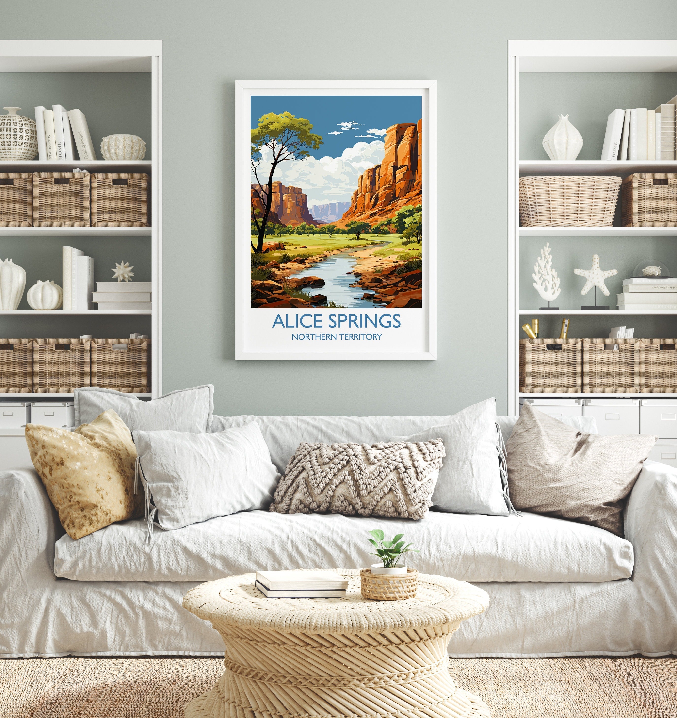 Alice Springs Poster, Travel Print of Alice Springs, Northern Territory, Alice Springs Art Lovers Gift, Australia Wall Art Gift NQ Media Designs