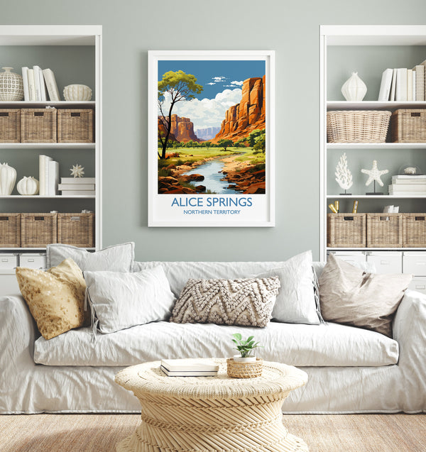 Alice Springs Poster, Travel Print of Alice Springs, Northern Territory, Alice Springs Art Lovers Gift, Australia Wall Art Gift