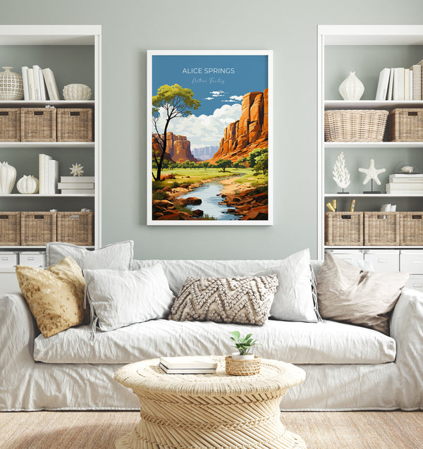 Alice Springs Poster, Travel Print of Alice Springs, Northern Territory, Alice Springs Art Lovers Gift, Australia Wall Art Gift