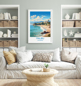 Malibu Travel Print, Travel Poster of Malibu, California, Malibu Art Lovers Gift, USA Gift, Wall Art Print NQ Media Designs