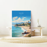 Malibu Travel Poster, Travel Print of Malibu, California, Malibu Art Lovers Gift, USA Gift, Wall Art Print NQ Media Designs