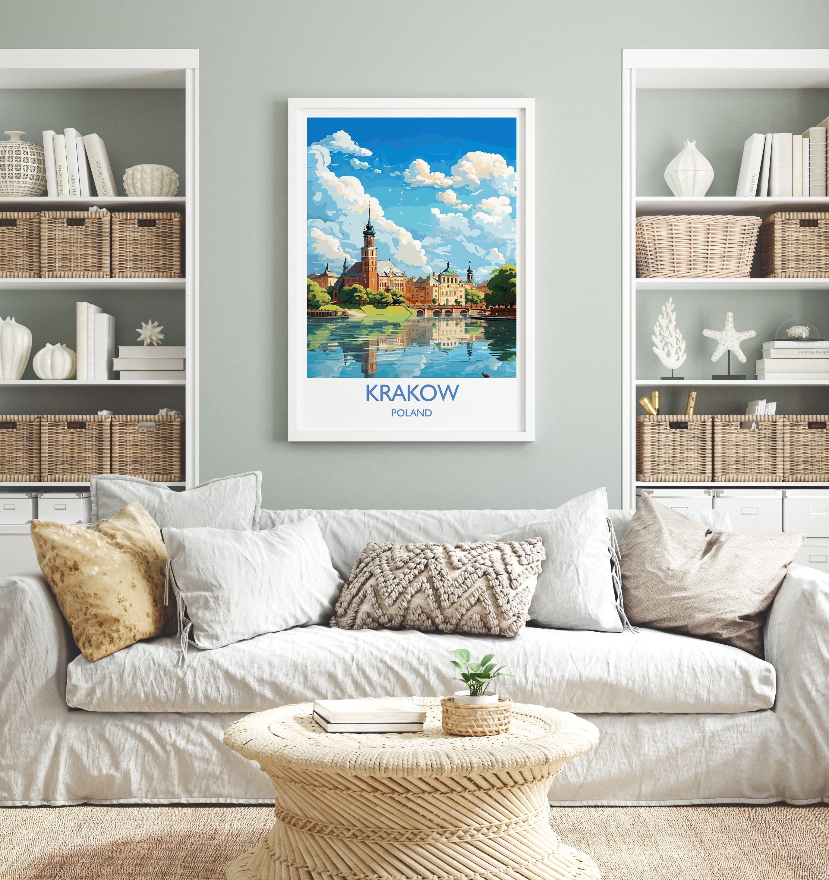 Krakow Travel Poster, Travel Print of Krakow, Poland Poster, Krakow Art Gift, Poland Art Lovers Travel Gift NQ Media Designs
