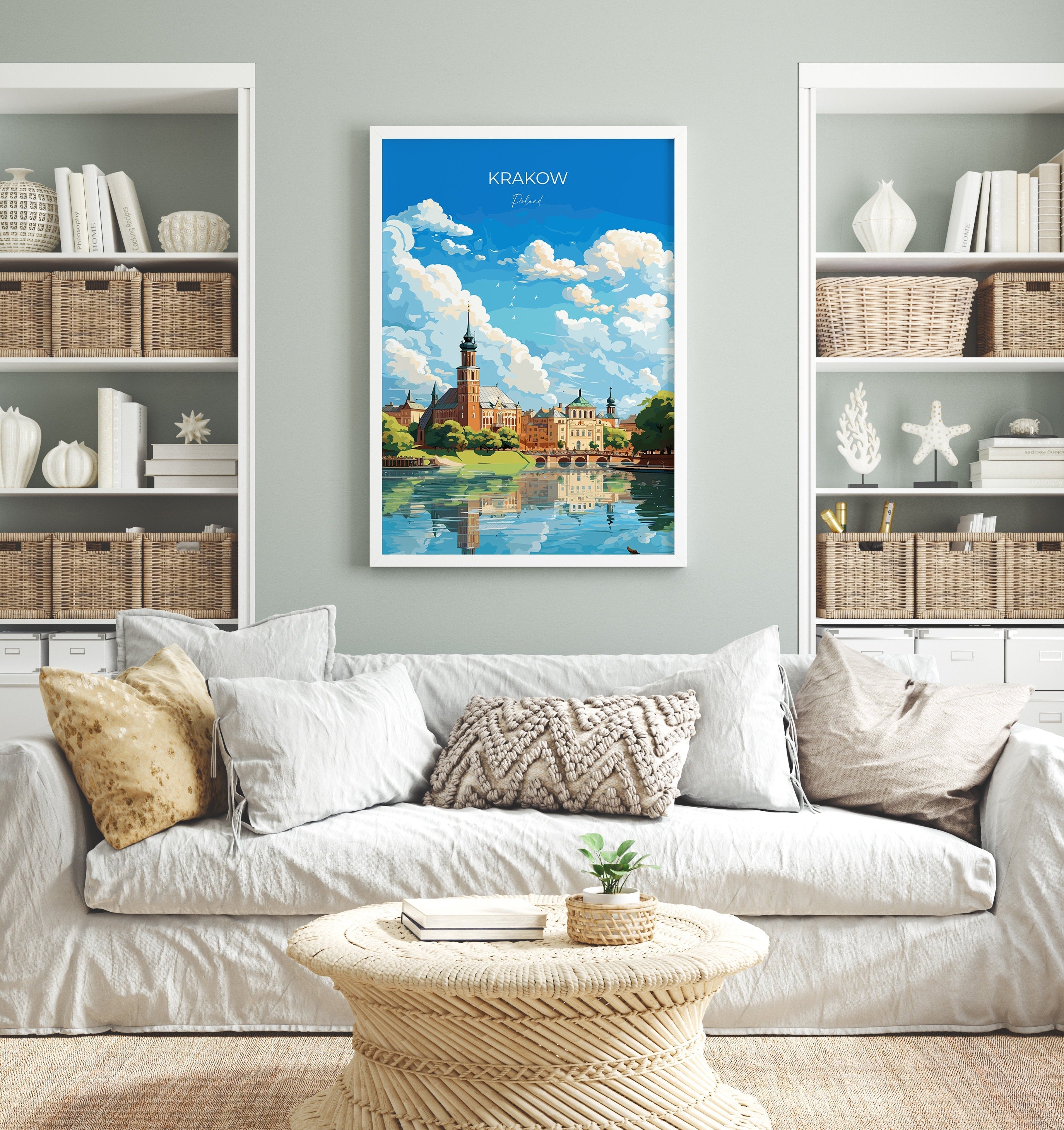 Krakow Travel Poster, Travel Print of Krakow, Poland Poster, Krakow Art Gift, Poland Art Lovers Travel Gift NQ Media Designs