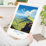 Pen Y Fan Travel Poster Wall Art, Pen Y Fan Travel Print, Wales, Brecon Beacons Welsh Art Gift, Wall Art Print NQ Media Designs
